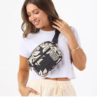 Sac banane unisexe personnalisé avec logo imprimé floral, idéal pour les activités de plein air, les voyages, le sport et la randonnée, en nylon Ripstop, forme oreiller, fermeture éclair, portable