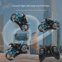 Quadcopter Drone Jouet 2.4G 2 en 1 RC Mini Moto Volante Télécommande Avion Terre et air Amphibie