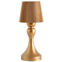 Lampe de table LED de luxe à base incurvée, sans fil, rechargeable, avec abat-jour plissé en ABS, à intensité tactile, pour chevet, restaurant, bar, chambre