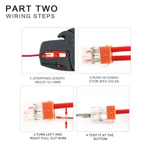 10 Series 773-104 TYPE Push Wire Wiring Connector For Junction Box 4 Pin Conductor Terminal Block Wall-Nuts Wire Connection