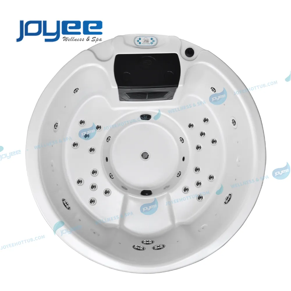 JOYEE 5 Person Spa Adults Children Family Party Jacuzzis Hot Tub for Home Outdoor Round Pool outdoor whirlpool tub with cover