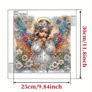 Kit Pittura Diamante 5D Fai da Te Piccolo Angelo in Preghiera, Ricamo Completo con Strass, Decorazione Murale per la Casa, Regalo di Natale - Product Image 2