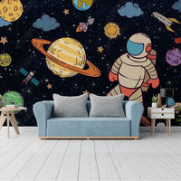 Personnalisé 5D Plafond Moderne Salon Papier Peint 3D Décoration de la Maison Tissu Dessin Animé Garçons Chambre Papier Peint Mural Pour Filles Chambre D'enfants