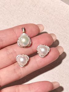 Pendientes de Perlas Edison con Forma de Corazón Prismático de Plata 925 de UM Jewelry, Modernos, para Unisex, Bodas, Fiestas, Uso Diario, Regalo - Product Image 2