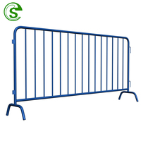 Valla Temporal de Acero de Fácil Montaje, Barricadas Removibles para Control de Multitudes con Pies Planos/Puente, 6 pies de Altura