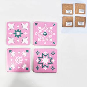 <span class=keywords><strong>Ensemble</strong></span> de quatre sous-verres en résine imprimés UV imperméables sur le thème du café - Décoration festive pour la maison - <span class=keywords><strong>Ensemble</strong></span> de 4 théières - Product Image 4