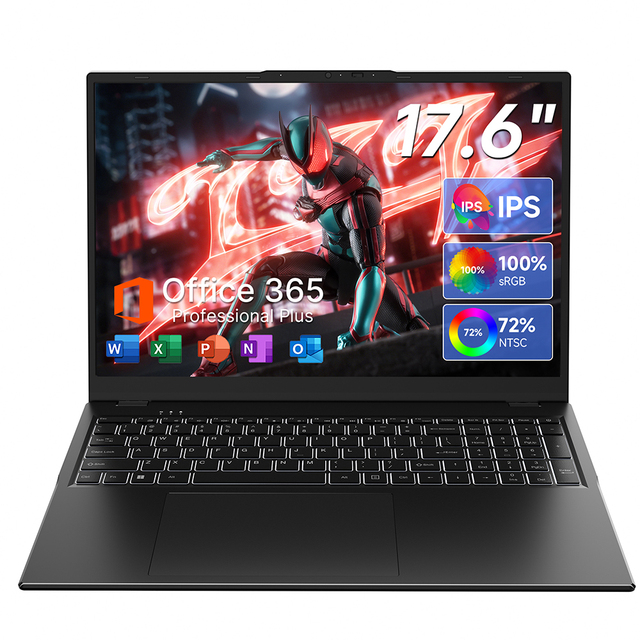 New Commercial Laptop Intel Core I3-10100Y Dual Core 17.6 Inch 16GB RAM 256GB SSD WiFi 6 English US OEM ODM Wholesale Supplier
