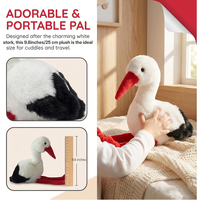 Peluche Cigogne Blanche Réaliste avec Bouche et Jambes Rouges, Douce, 9 Pouces, Oiseaux Amusants, Décoration Maison, Cadeaux de Fêtes pour Enfants