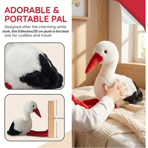Peluche di Ciglio Bianco Realistico con Bocca e Zampe Rosse, 9 Pollici, Divertente Decorazione per <span class=keywords><strong>la</strong></span> Casa, Regalo per Bambini e Festività - Product Image 3