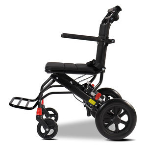 Materiale di trasferimento carbonio sedia a rotelle portatile pieghevole freno integrato con bloccaggio anziani disabili sedia medica da viaggio - Product Image 1