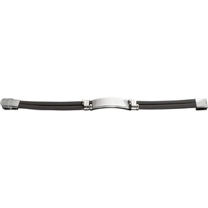 Bracciale con doppio nastro nero e acciaio, elegante e alla moda - Product Image 1