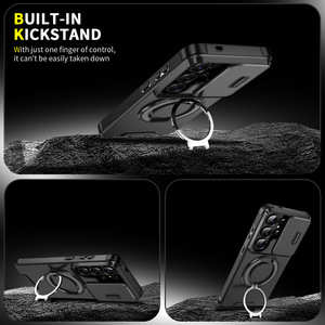 Funda para Teléfono S26 Ultra con Anillo de Soporte 2 en 1, Diseño de Ventana Deslizante Anticaídas, Diseño Animal, Camuflaje - Product Image 2