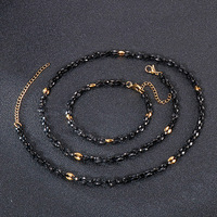 Ensemble de bijoux unisexe au design de niche tendance, collier à maillons en forme de grains de café en acier inoxydable, style Hip Hop, pour la décoration du cou et des mains