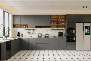 Armoires en bois laqué intelligentes, haute qualité, cuisine de luxe sur mesure, technologie - Product Image 4