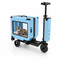 Scooter de transport électrique pour animaux de compagnie 42L avec boîte de voyage détachable en PC + alliage d'aluminium pour chats et petits chiens