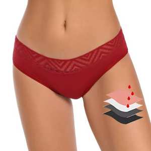 OEM/ODM Bragas Menstruales de Algodón para Mujer, Personalizadas, de 4 Capas, Reutilizables, al por Mayor, para Flujo Abundante, a Prueba de Fugas, con Encaje - Product Image 1