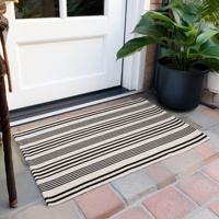 Modern Style Timeless Stripe Textured Design Home Decorative Yarn-dyed Area Rug Doormat Carpets for Living Room Bedroom