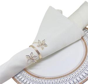 Kim Loại Thép Không Gỉ Thanh Lịch Đám Cưới Lễ Tạ Ơn Sinh Nhật Đảng Khăn Ăn Nhẫn Vàng Phụ Kiện Khăn Ăn Nhẫn Chủ Hoa - Product Image 1