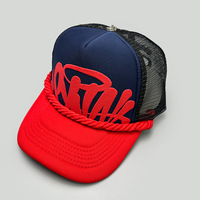 Gorra de béisbol unisex de malla con estampado de lazos Dobby y letras bordadas, a rayas, para primavera/verano, con protección solar