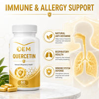 Cápsulas de Quercetina y Bromelina al por Mayor OEM/ODM, Suplemento Natural Antioxidante y para el Bienestar Estacional, Vegano, Sin OMG, a Granel