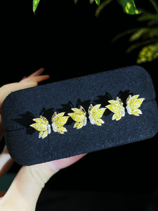 ต่างหูเพชรเหลือง 0.273 กะรัต รูปผีเสื้อ ทองคำแท้ 18K จาก Xinfly เครื่องประดับทองคำแท้สุดหรู ไม่หมอง คงทน - Product Image 2