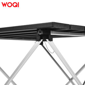 โต๊ะพับสำหรับตั้งแคมป์พกพา Woqi หน้าโต๊ะอะลูมิเนียม โต๊ะกลางแจ้งทรงสี่เหลี่ยมฐานไขว้ ขนาด 39x35x32 ซม. สีดำ - Product Image 1