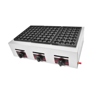 Gril commercial à gaz GPL pour boulettes de poisson, 3 phases, 84 trous, avec revêtement antiadhésif en acier inoxydable, pour Takoyaki - Product Image 2