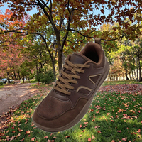 Chaussures pieds nus de luxe pour hommes et femmes |   Pied large |   Baskets de marche légères en maille à lacets marron