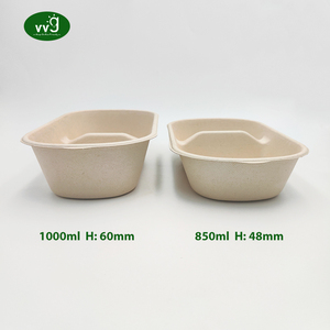 Vvg Pfas Miễn Phí Phân Hủy Sinh Học Dùng Một Lần Bao Bì Thực Phẩm 850Ml <span class=keywords><strong>2</strong></span> Ngăn Mía Bột Giấy Giấy Thực Phẩm <span class=keywords><strong>Container</strong></span> Với Nắp - Product Image 4