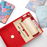 Coffret cadeau de luxe haut de gamme avec journal à couverture rigide, stylo en acier inoxydable et thermos à double paroi pour la reconnaissance des clients