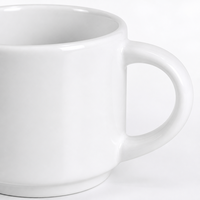 Tazza da Caffè in Ceramica Bianca Impilabile per Sublimazione, Personalizzabile con Citazioni Motivazionali e Logo, Ordine all'Ingrosso, Regalo Aziendale