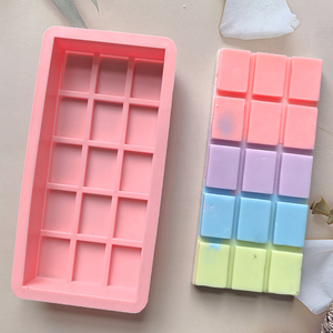 Deep <b>Silicone</b> Biscuit Candy Mold, Rectangular Block Shaped 15 Grid Separated Chocolate Mold - Product Image 3