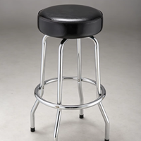 Tabouret de bar pivotant moderne en métal chromé avec rotation à 360 degrés pour bar à domicile et usage en atelier