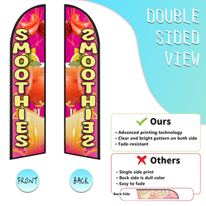 2.5*11.5 FT High Quality Custom SMOOTHIES Feather <b>Flags</b> Beach <b>Flag</b> for Beach Party and Advertising Promotions - Product Image 2