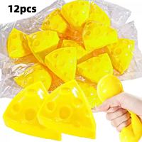 Jouets Squishy en forme de fromage, Balles anti-stress à presser, Fidgets sensoriels, Miniatures Squishy, Nouveauté Squishy en forme de fromage, Anti-anxiété, Emballé