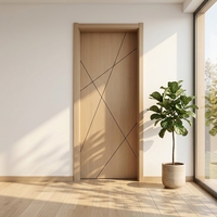 Porte intérieure double vitrée moderne à isolation phonique, finition française, en bois, pour hôpital et usage domestique, idéale pour salle de bain complète