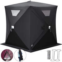 Tente de sauna mobile carrée portable personnalisée pour l'extérieur, idéale pour la randonnée hivernale, le camping, la pêche sur glace, avec chauffage isolé, une chambre