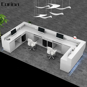 Duponts Corians Đá Nhân Tạo Thiết Kế Hiện Đại Bàn Tiếp Tân Quầy, Bàn Tiếp Tân Trắng Cho Khách Sạn - Product Image 6