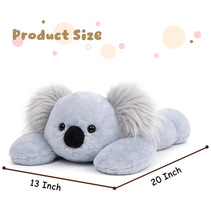 Koala di peluche grigio da 4 libbre, morbido e coccoloso, da 20 pollici, ideale come regalo di compleanno, per letto e divano, animali di peluche ponderati e accoglienti - Product Image 3