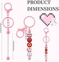 Porte-clés personnalisable avec logo, barre à perles, fermoir mousqueton pour bijoux DIY, artisanat, vente en gros, ODM