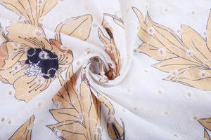 Tissu brodé <span class=keywords><strong>2021</strong></span> coton pour femmes, nouvelle mode, imprimé Floral, vêtement d'<span class=keywords><strong>été</strong></span> et de printemps, collection 100% - Product Image 5