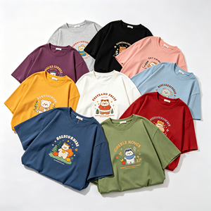 T-Shirt Unisex Personalizzate OEM, 100% Cotone, Magliette Casual <span class=keywords><strong>a</strong></span> <span class=keywords><strong>Maniche</strong></span> <span class=keywords><strong>Corte</strong></span>, Vestibilità Oversize con Stampa Logo - Product Image 1
