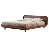 Lit double en bois massif, noyer noir d'Amérique du Nord, nouveau style chinois, moderne, simple, haut de gamme, luxe léger, style Song, personnalisable