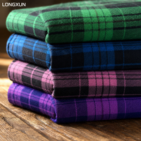 Tissu en flanelle teint en fil 100 % coton écologique LONGXUN, doux et brossé, à carreaux, pour manteaux, vestes et vêtements de créateur