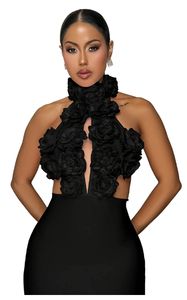 In Stock OuYaan lusso fiori 3d fasciatura Maxi abito <span class=keywords><strong>donna</strong></span> Sexy abito da cena per festa di compleanno Club vestirsi - Product Image 4