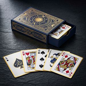 Aurum Deck Co. Cartes à jouer en papier personnalisées, coins carrés, finition brillante, écologiques, personnalisées pour le jeu d'argent - Product Image 3