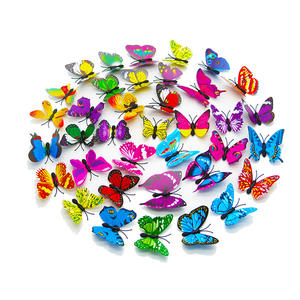 Autocollant mural <span class=keywords><strong>papillon</strong></span> miniature 3D de 6 cm, décoration murale de chambre à coucher, jardin - Product Image 1