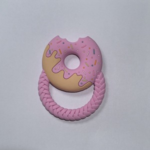 Mordedores de Silicona con Forma de Pato Rosa y Anillo, Juguetes de Dentición Suaves y Masticables para Bebés - Product Image 4
