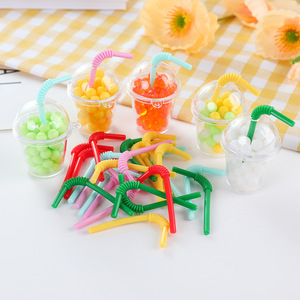 Adorno de Resina con Forma de Pajita para Beber, Pintado a Mano, Artístico, para Navidad, Halloween, Año Nuevo, Accesorios de Bricolaje, Cocina en Miniatura - Product Image 4