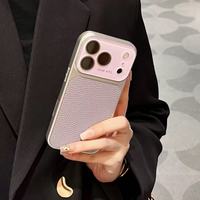 Étui de téléphone professionnel en similicuir à motif litchi avec grande fenêtre pour iPhone 17 Pro Max, nouveau design antichoc à couverture intégrale